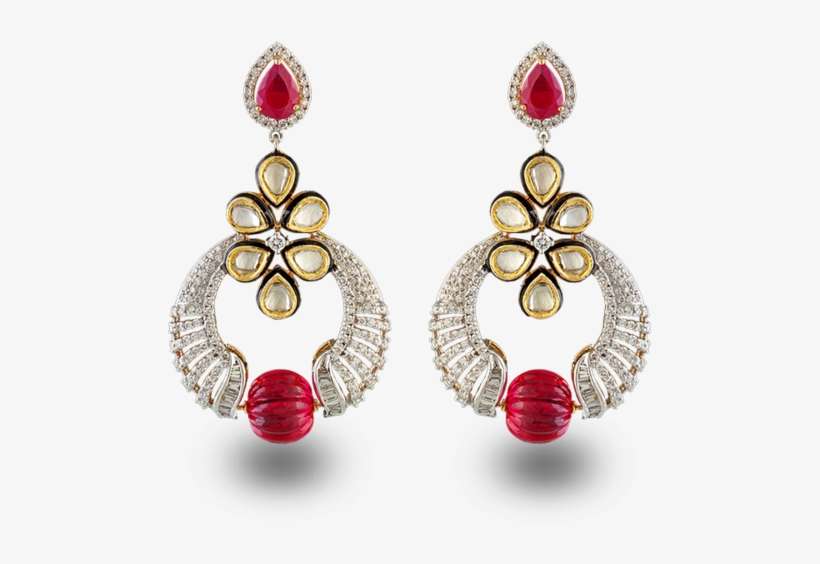 Designer Diamond Earrings - American Diamond Earrings Png, transparent png download