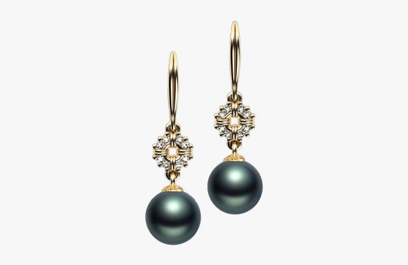 Tahitian Pearl And Diamond Earrings With Diamonds In - Jewellery, transparent png download