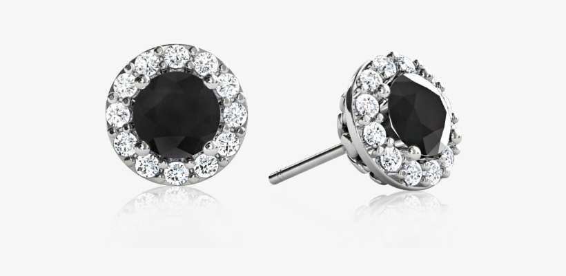 The Browns Black Diamond Halo Earrings - Diamond, transparent png download