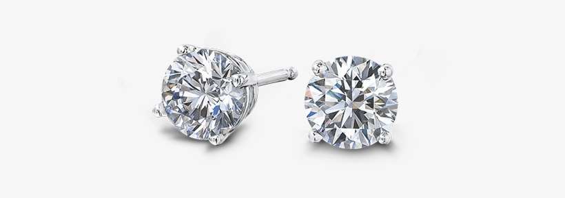 Claw Set Round Brilliant Cut Diamond Solitaire Stud - Platinum, transparent png download