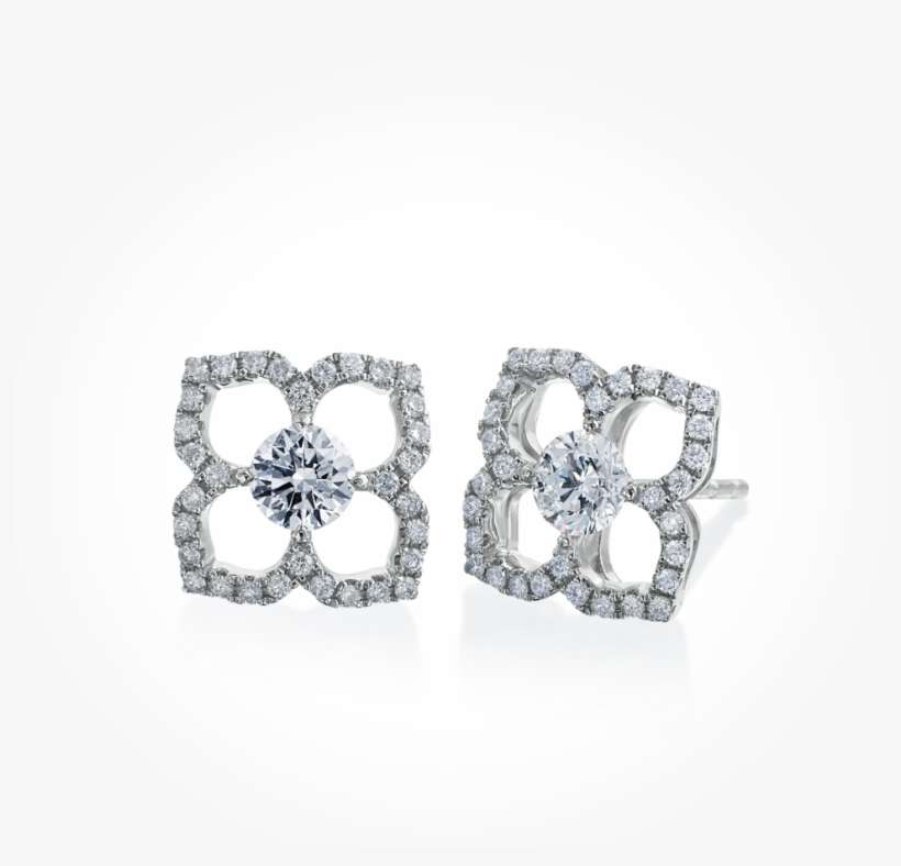 Lotus Diamond Earrings - Earring, transparent png download