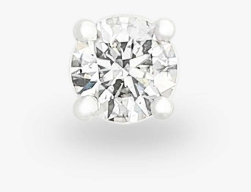 Solitaire Diamond Earrings 18k White Gold - Engagement Ring, transparent png download