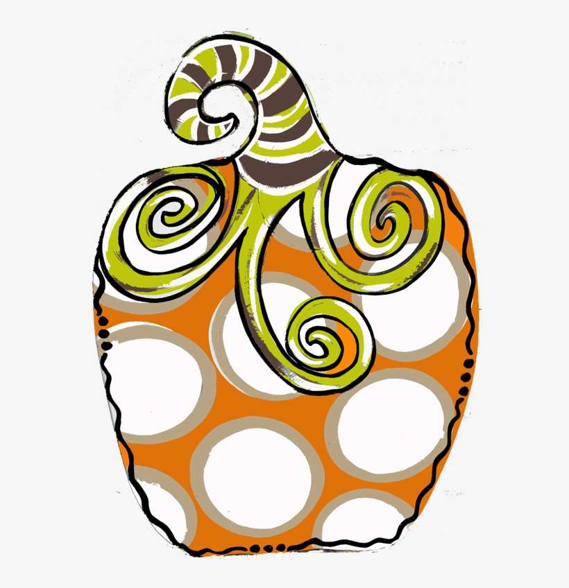 Skinny White Dot Pumpkin - Door Hanger, transparent png download