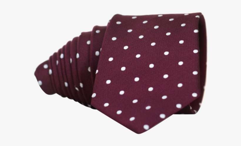 Classic Wine Red And White Dot Necktie - Men's Nice. Modern Menswear Men's Assorted Silk Silk, transparent png download