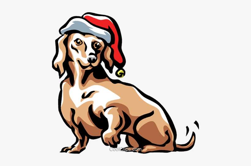 Dog With A Christmas Hat On Royalty Free Vector Clip - Dog, transparent png download