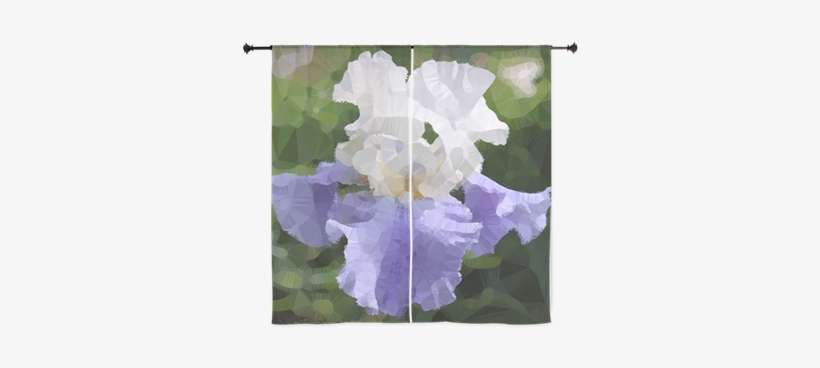 Purple Iris Floral Low Polygon Art Curtains - Petunia, transparent png download