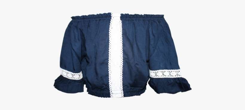 Navy Embroidered Crop Topruns Tts Hand Wash Cold Line - Board Short, transparent png download