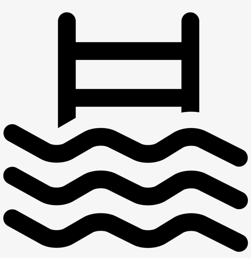 Swimming Pool Water Waves With Ladder Comments - Piscina Simbolo, transparent png download