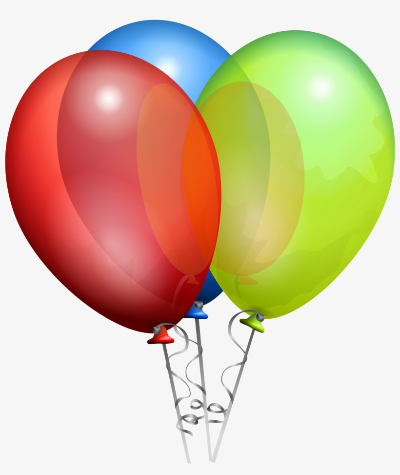 Balloon Clipart Realistic - Blue Red And Green Balloons, transparent png download