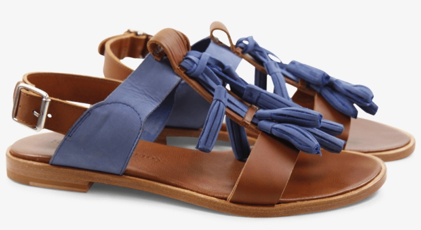 Sandals Sandra 17 Vacchetta Tan Nubuk Cobalt Tassel - Sandaletten Melvin & Hamilton Sandra 17 Vacchetta, transparent png download