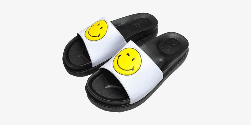 Itgirl Shop Smile Face Rubber Home Slippers Aesthetic - Soft Grunge, transparent png download