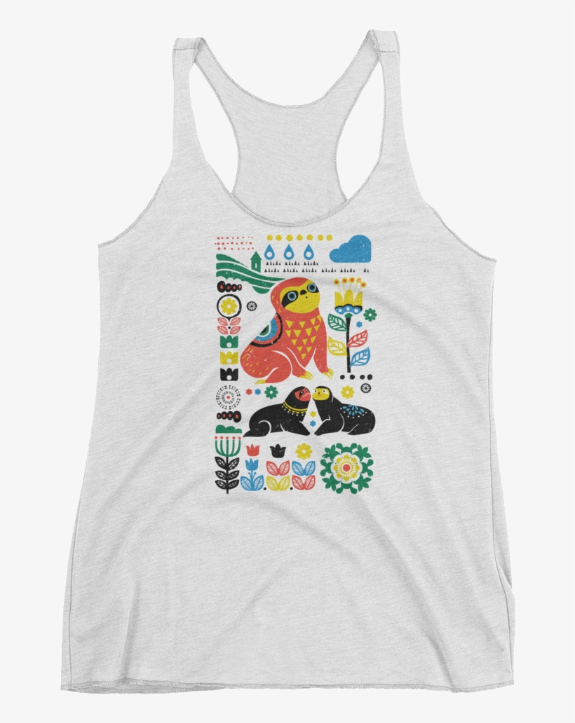 Scandinavian Sloths Women's Racerback Tank - Scandinavian English Bulldog Backpack By Huebucket, transparent png download