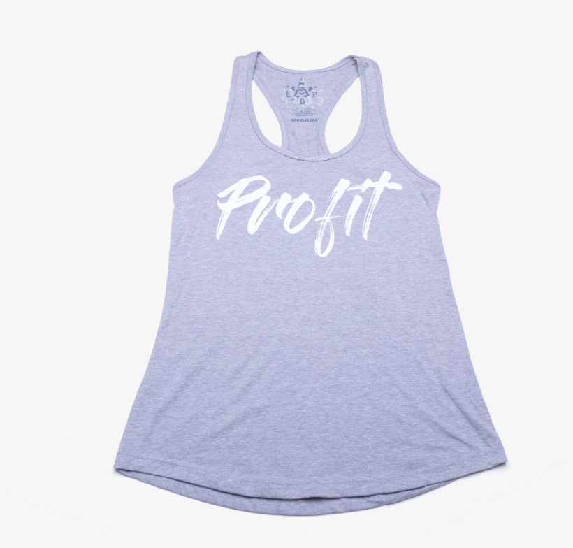 Home / T-shirt / Grey & White “profit” Tank Top Women - Top, transparent png download