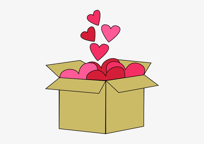 Box Of Valentine Hearts - Hearts In A Box, transparent png download