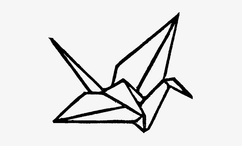 Lovely Vintage Paper Background Open Space Designs - Paper Crane Simple Outline, transparent png download