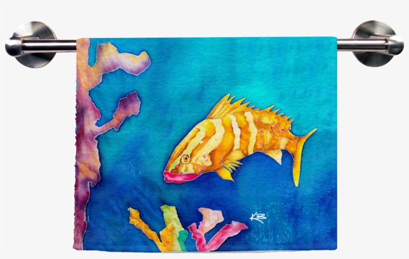Tropical Reef Fish Hand Towel - Live Free Tropical Reef Fish Beach Towel, transparent png download
