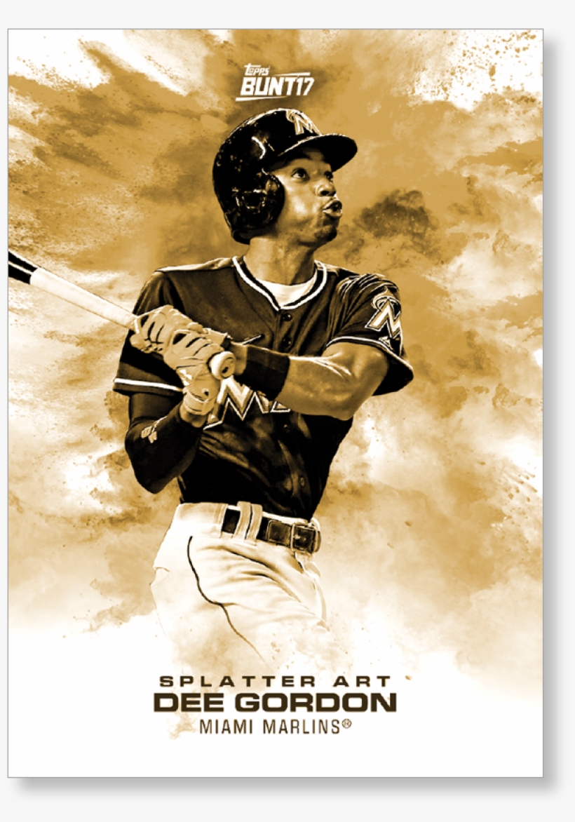 Dee Gordon 2017 Topps Bunt Baseball Splatter Art Poster - Baseball, transparent png download