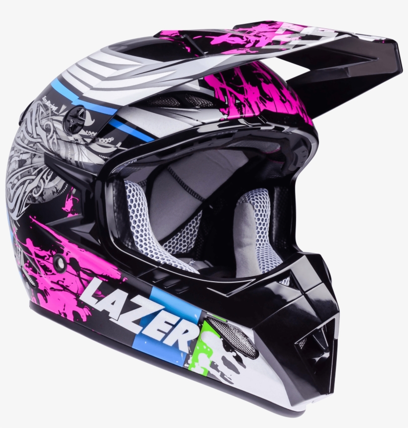 Motorcycle Helmet Lazer Mx8 Flash Pure Glass Black - Cascos Cross Para Mujer, transparent png download