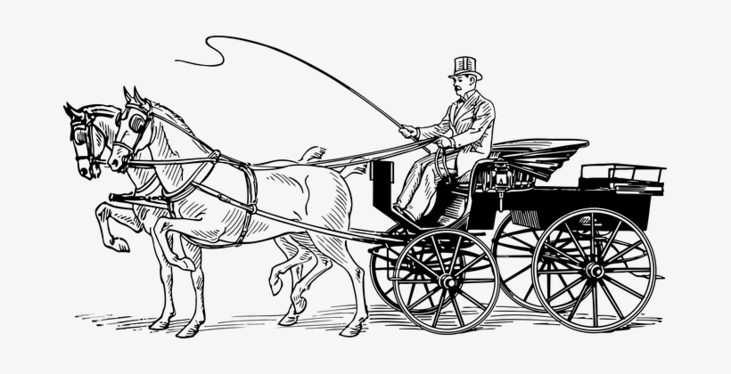 Carriage Horse Horse-drawn Phaeton Sport S - Horse Car Cartoon, transparent png download