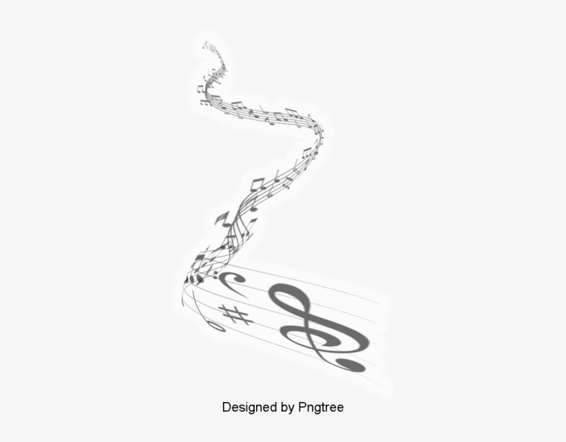 Beautiful Cartoon Hand-painted Music Symbol Staff, - Music, transparent png download