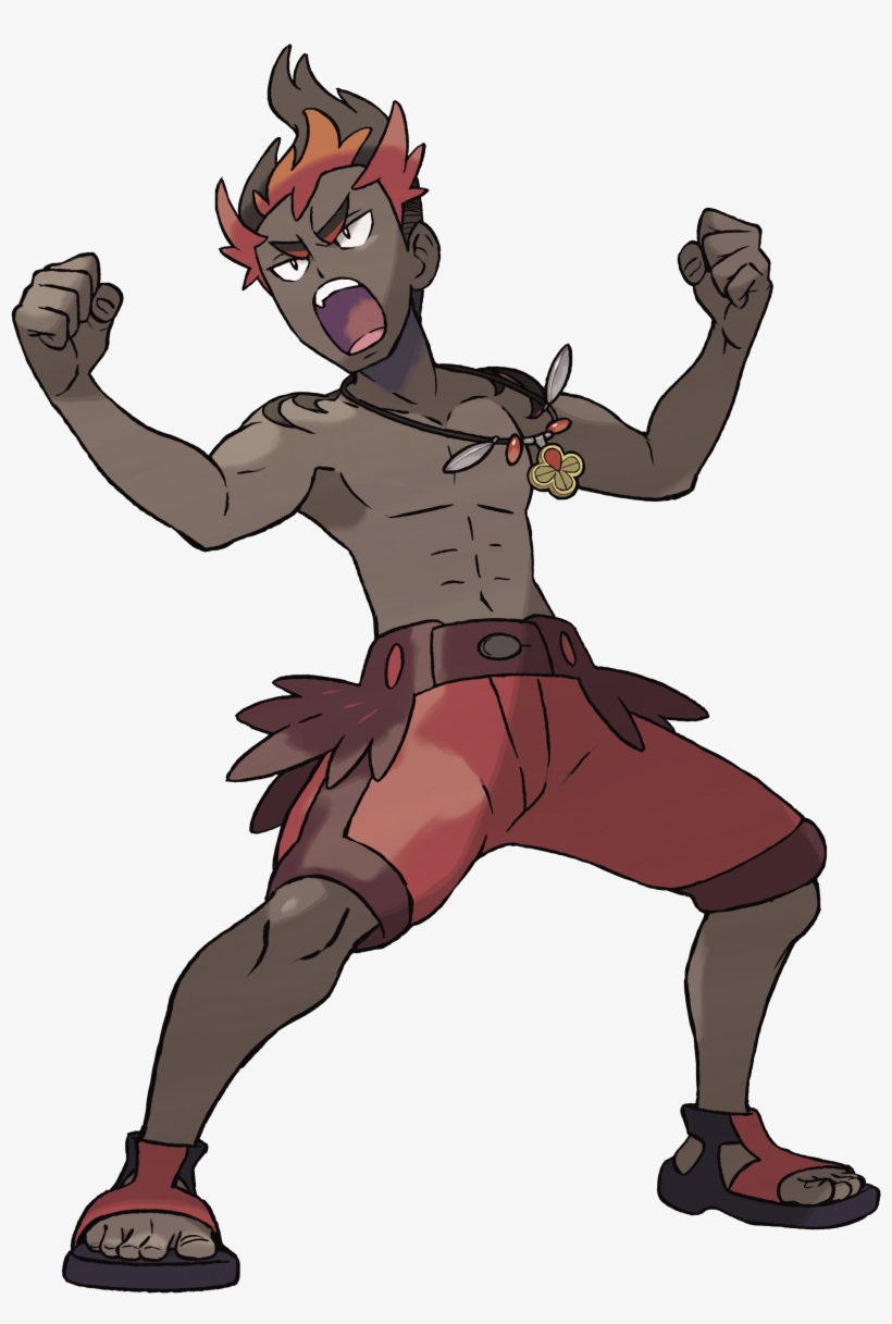 Captain Kiawe Pokemon Sun Moon Image - Pokemon Sun And Moon Black Guy, transparent png download