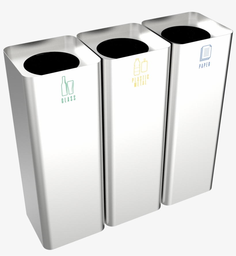 Stainless Steel Modern Design Recycle Bins - Modern Design Recycling Bin, transparent png download