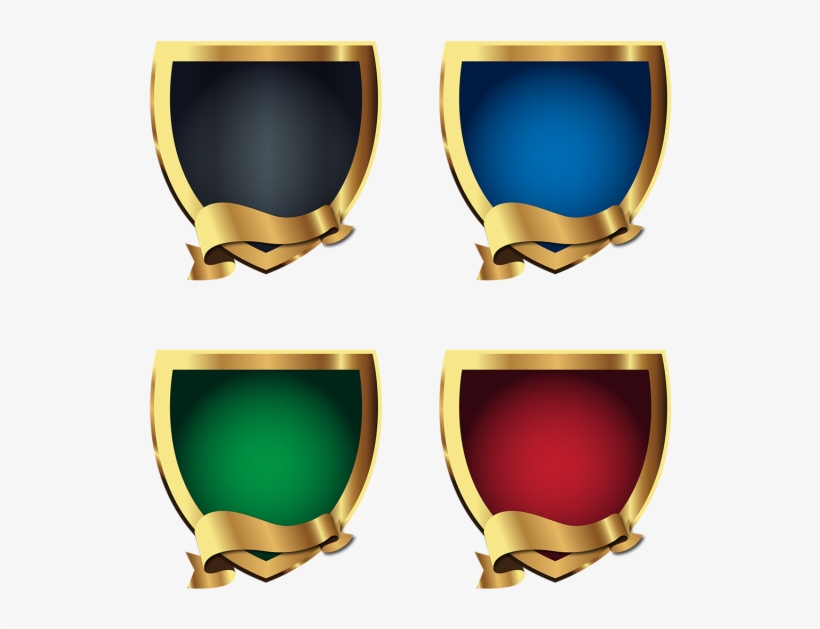 Golden Shields Logo Icon Badges Collection, Shield, - Icon, transparent png download