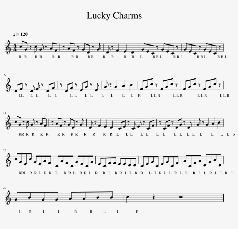 Lucky Charms Sheet Music 1 Of 1 Pages - Heart Afire Piano Sheet Music, transparent png download