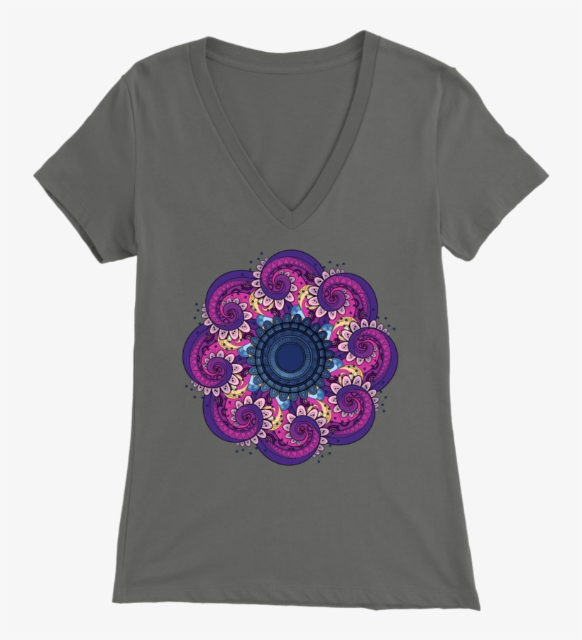 Mandalamerch Deco Vector Womens V Neck - T-shirt, transparent png download
