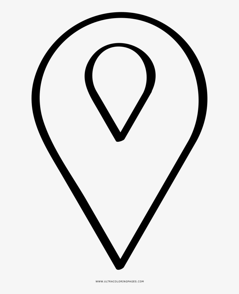 Pin Drop Coloring Page - Heart, transparent png download
