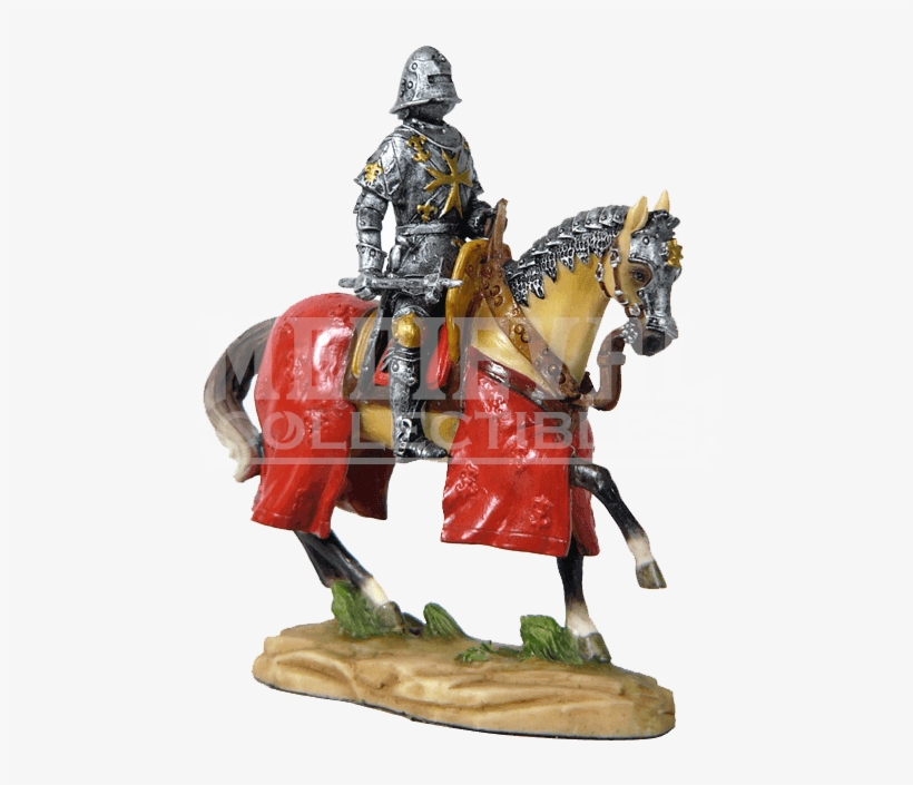 Armored Crusader On Horseback With Maltese-cross Emblem - Veronese Crusader Statue On Horseback With Maltese, transparent png download