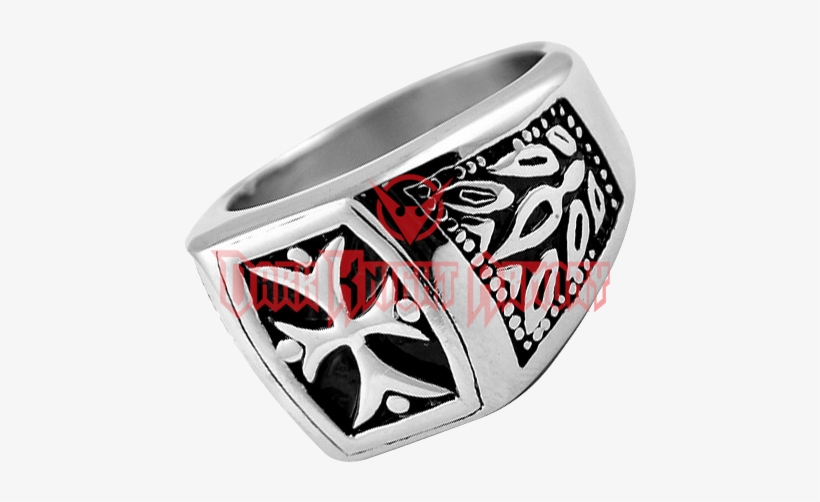 Stainless Steel Maltese Cross Ring - Style Jewelry Stainless Steel Biker Ring W/ Fleur De, transparent png download