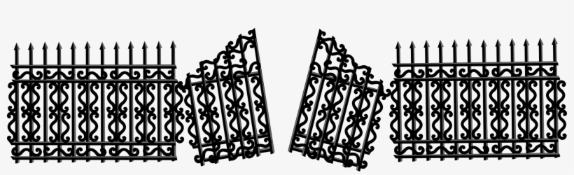 Fence Computer Icons Iron Railing Gate Door - Broken Gate Clipart, transparent png download