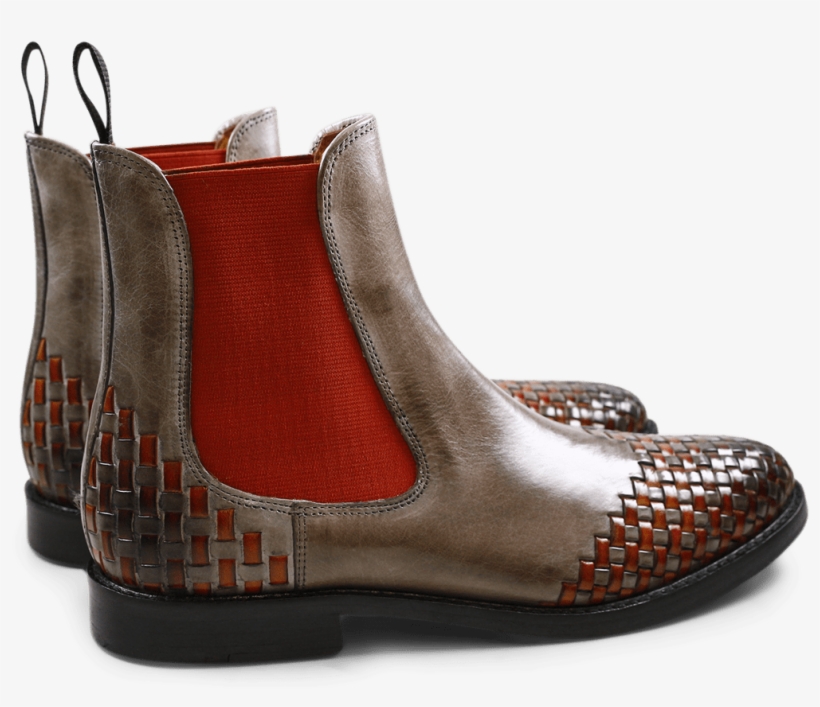Ankle Boots Molly 10 Smoke Interlaced Orange Elastic - Chelsea Boot, transparent png download