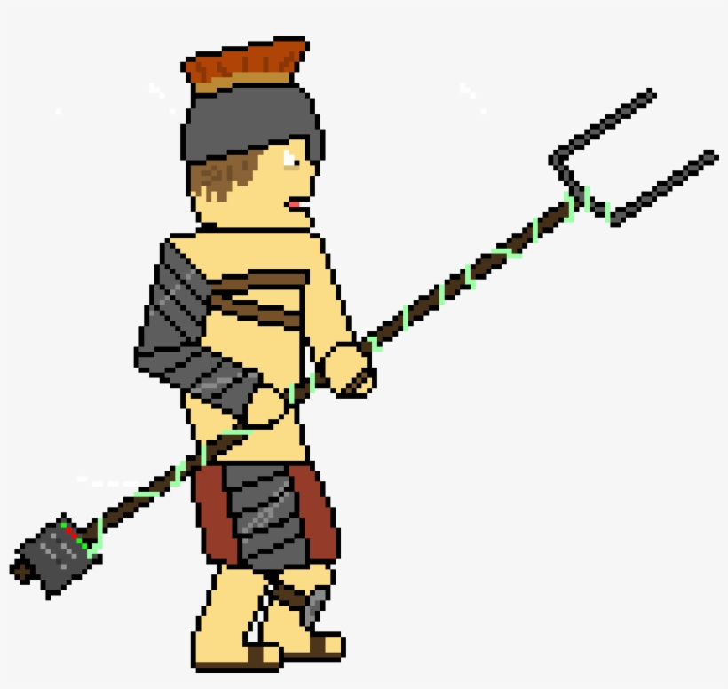 Gladiator Stemmegaffel Knæ - Gladiator Pixel Art, transparent png download