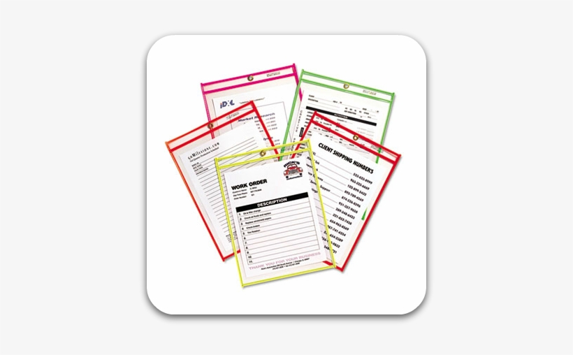 9 X 12 Clear/neon Red Stitched Shop Ticket Holder 15/bx, transparent png download