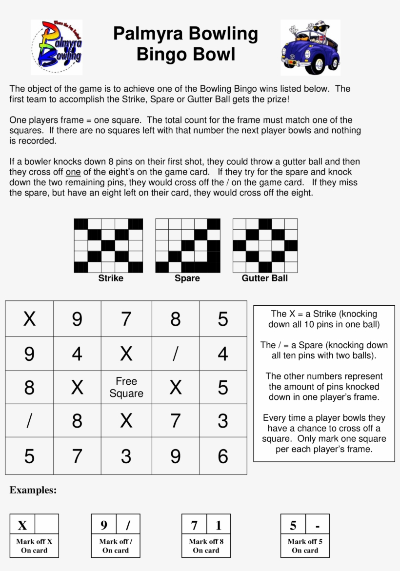 Bowling Bingo Card Main Image - Bingo Card, transparent png download