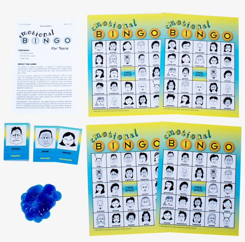 Emotional Bingo For Teens - Number, transparent png download