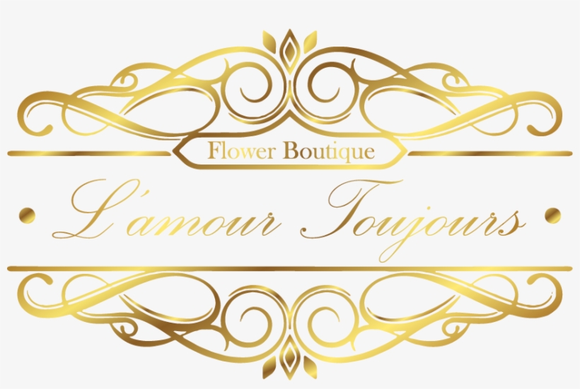 L'amour Toujours Flower Boutique - Golden Text Box Png, transparent png download