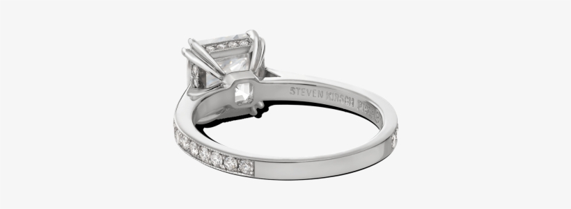 Ring Adore Asscher Platinum Diamonds Solitaire Steven - Pre-engagement Ring, transparent png download