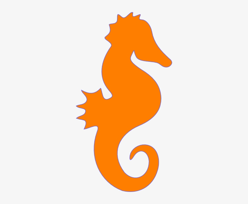 Seahorse Orange Clip Art At Clker - Orange Seahorse Clipart, transparent png download