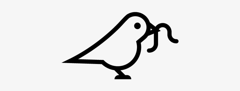 Bird And Worm Vector - Bird Worm Icon, transparent png download