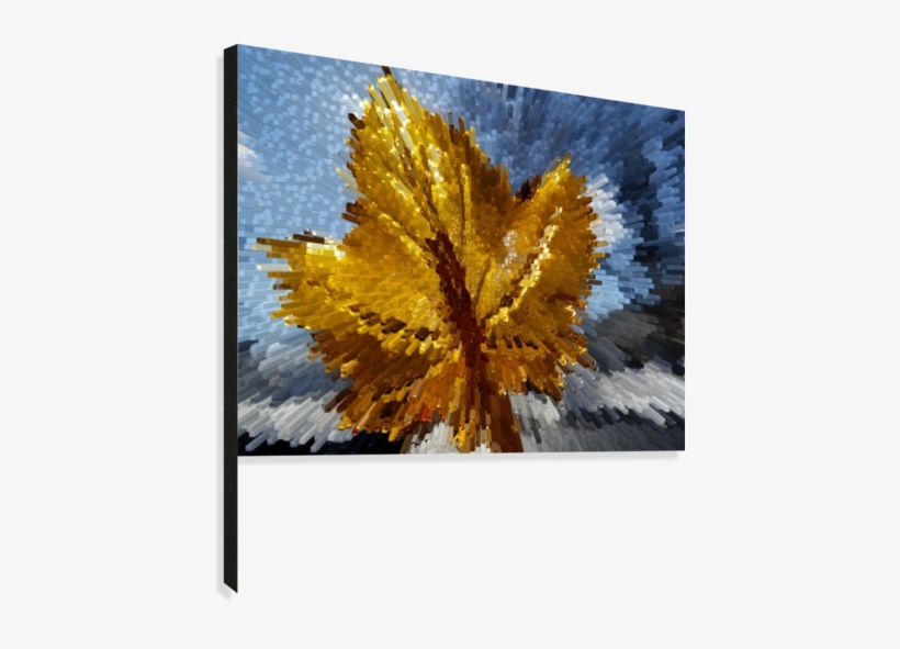 Gold Leaf Canvas Print - Maple Leaf, transparent png download