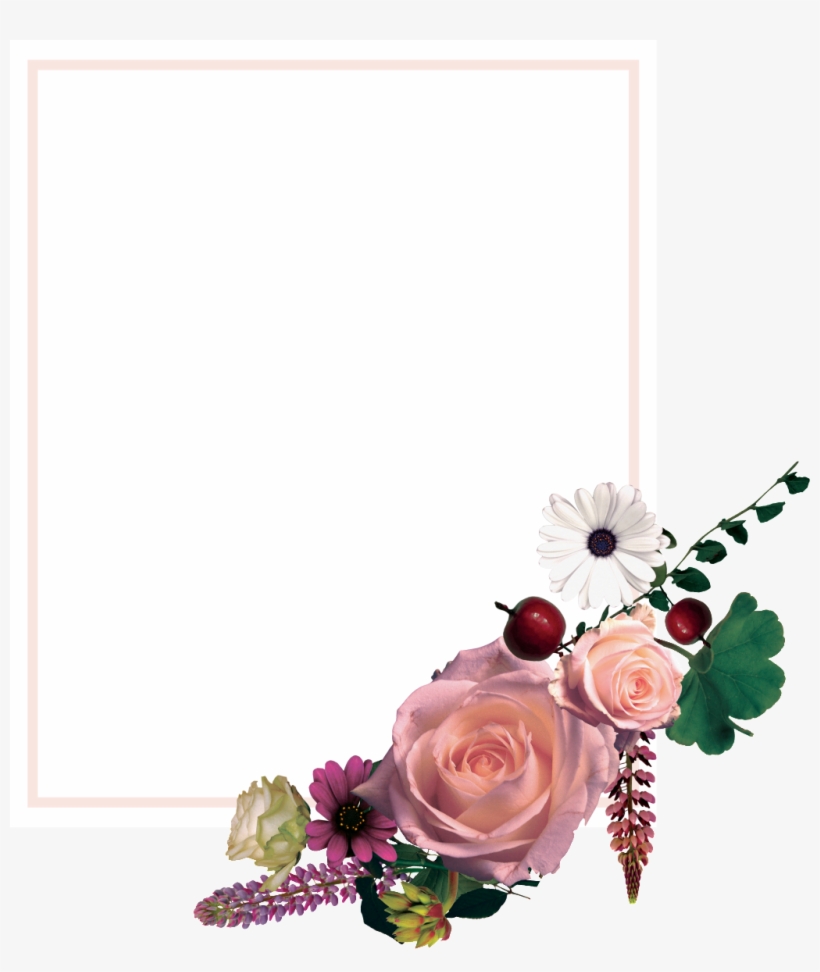 Hand Painted Color Flower Border Png Transparent - Portable Network Graphics, transparent png download