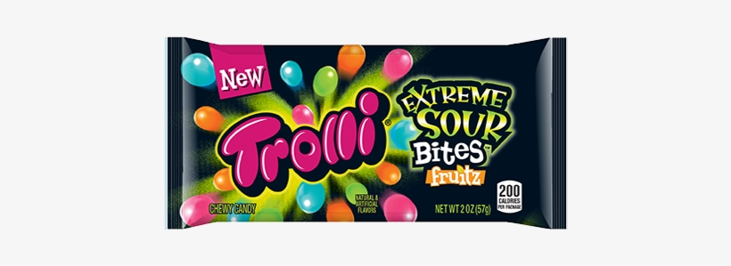 Trolli Extreme Sour Bites Fruitz Chewy Candy For Fresh - Trolli Extreme Sour Bites 31g, transparent png download