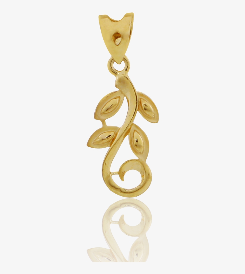 Golden Leaf Charm Pendant - Pendant, transparent png download