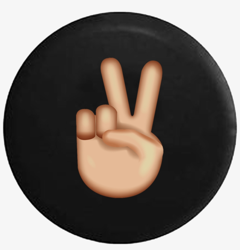 Peace Sign Fingers Text Emoji - Steel, transparent png download