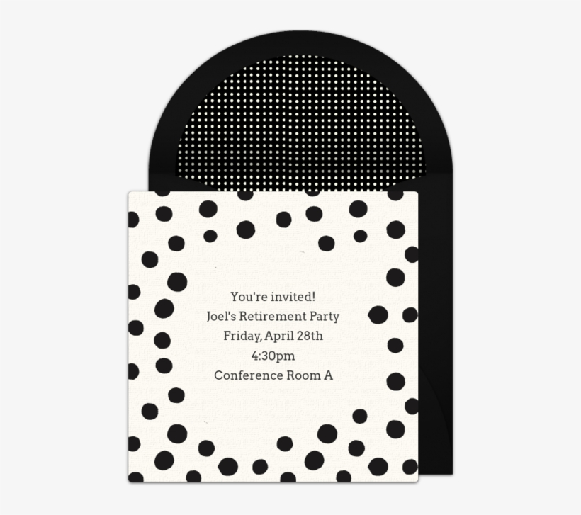 Black & White Dots Online Invitation - Party, transparent png download