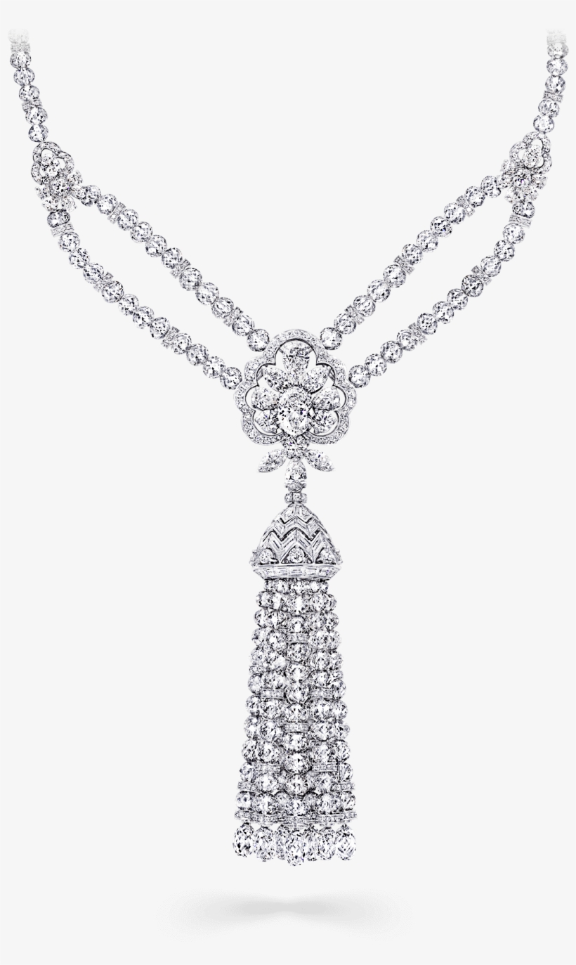 A Graff White Diamond Tassle Bead Necklace - Locket, transparent png download