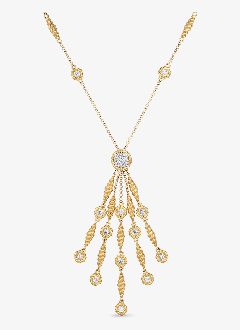 Tassel Necklace Diamond Stations - Necklace, transparent png download
